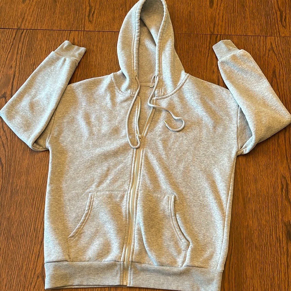 Men's zip hoodie, gray, size S
